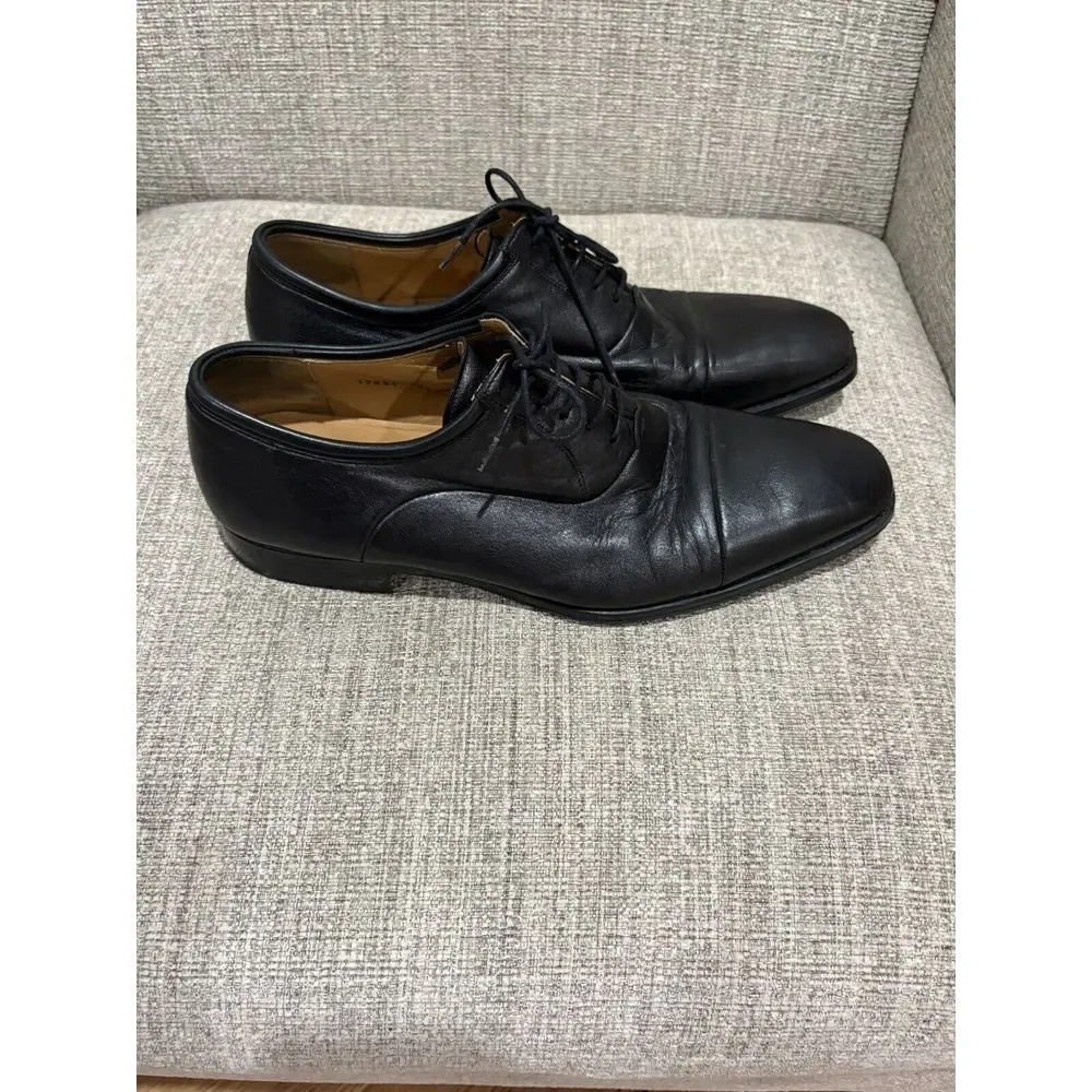 Magnanni Mens Oxford Shoes 10.5 Black Leather Made Spain Dress Shoes